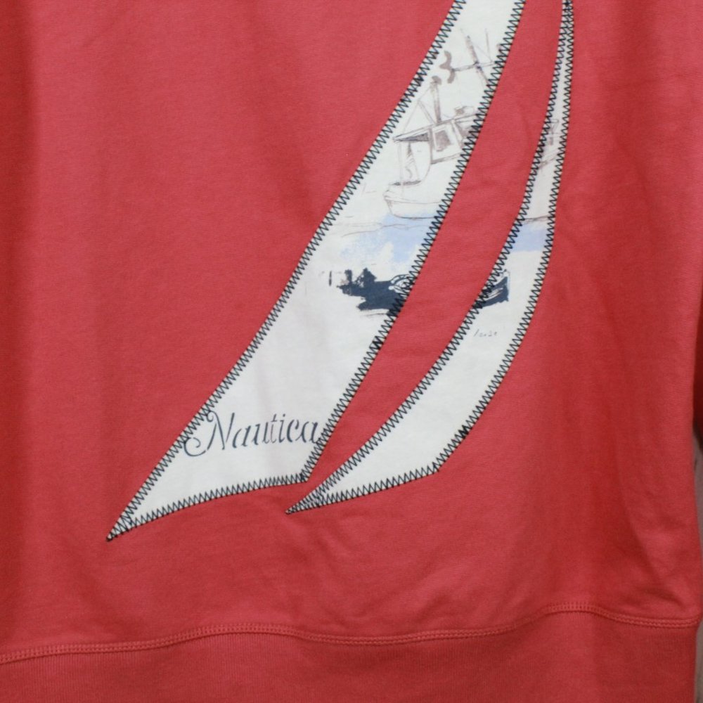 Nautica Orange Sailing Patch Full Zip Cotton Hooded Pullover Jacket Size M - Picture 7 of 13